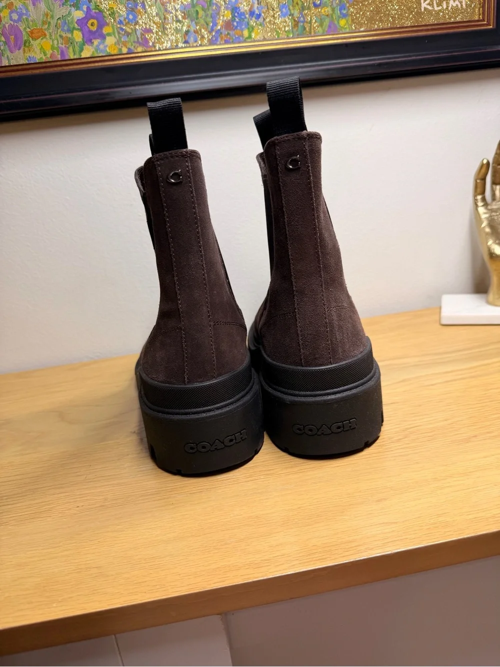Coach Men's Chelsea Lug-Sole Suede Boots - Brown